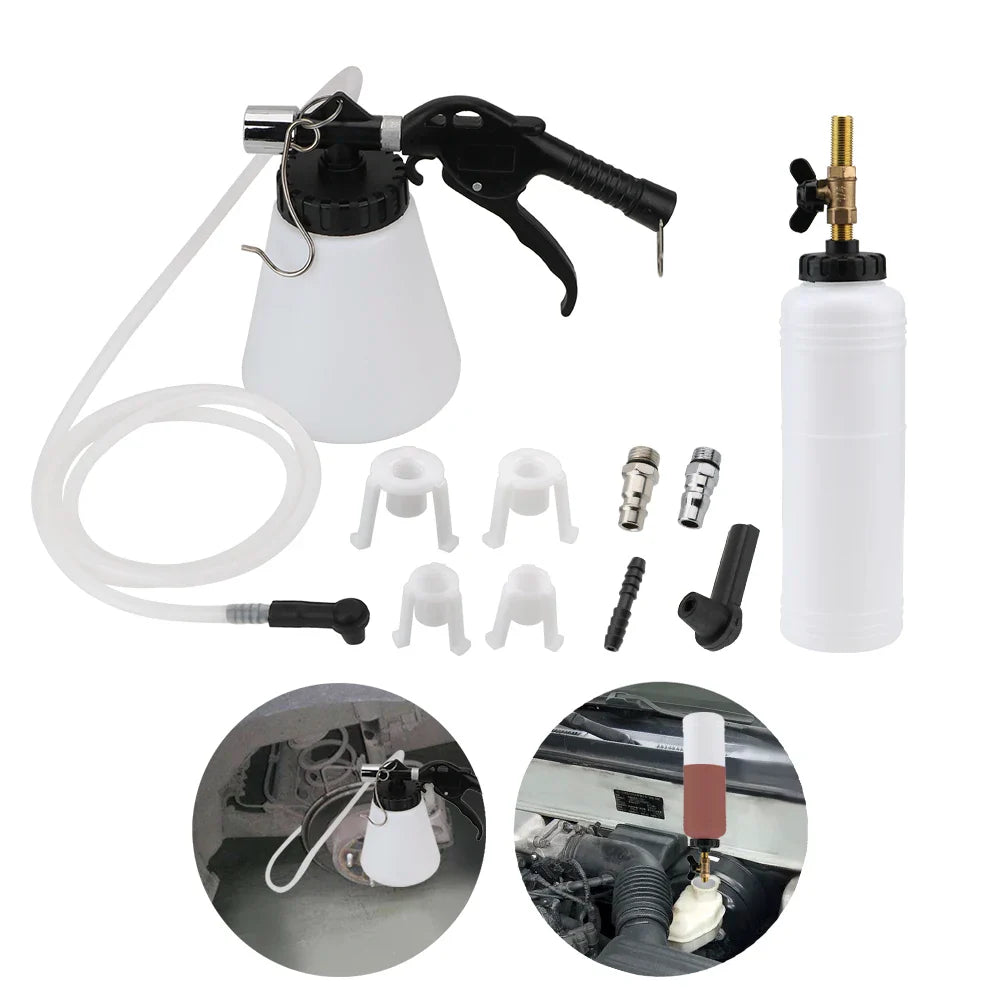 1L/0.75L Car Brake Bleeder Kit – Hydraulic Fluid Pump with Tubes for Oil Change, Purge, and Repair on Cars, Trucks & Motorcycles