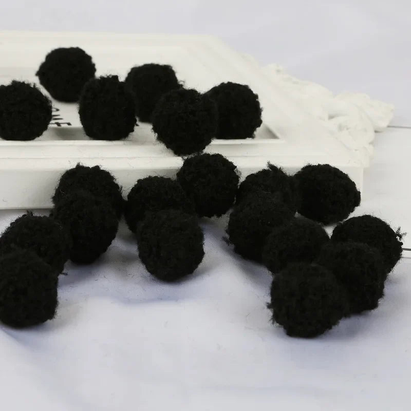 10Pcs Soft Pompom Balls 15/20mm - Fluffy Plush Craft Furballs for DIY Sewing, Home Decor & Christmas Tree Decoration