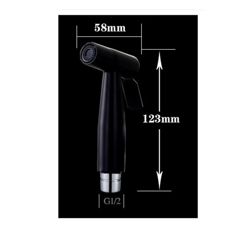 New Handheld Bidet Toilet Sprayer — Luxurious Portable Shattaf with Black Matt Alba Plate for Bathroom