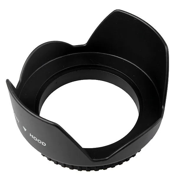 Universal Screw-In Tulip Lens Hood — Fits 49mm to 82mm Camera Filters (49/52/55/58/62/67/72/77/82mm)