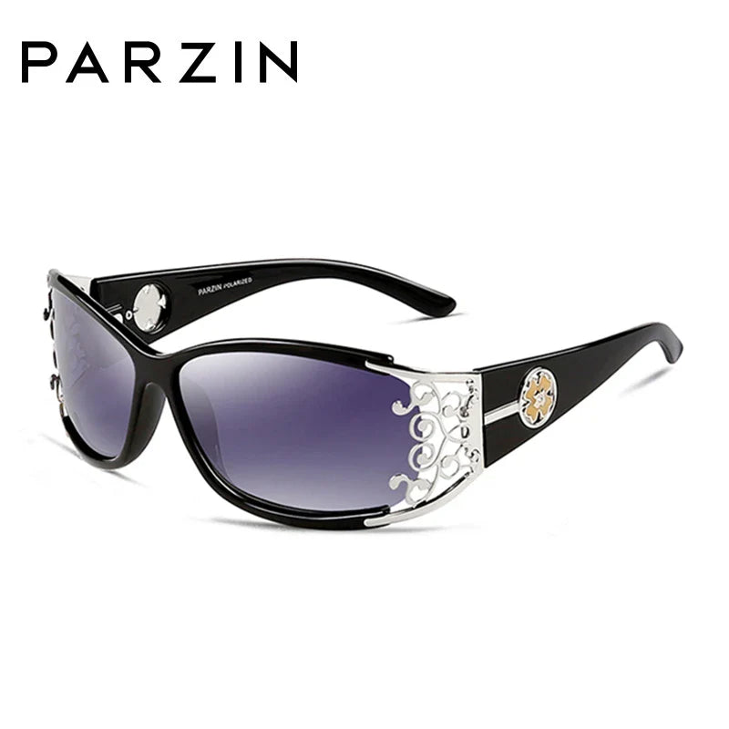 PARZIN Luxury Women’s Sunglasses – Designer Vintage Polarized Driving Shades with Hollow Lace