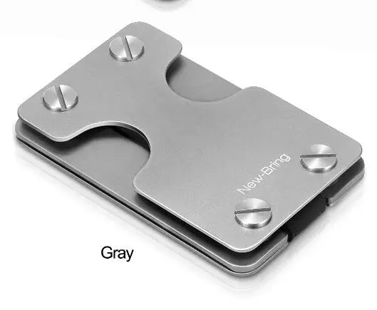 NewBring Multi-Functional Metal Money Clip – Men's Credit Card Wallet with Key Holder