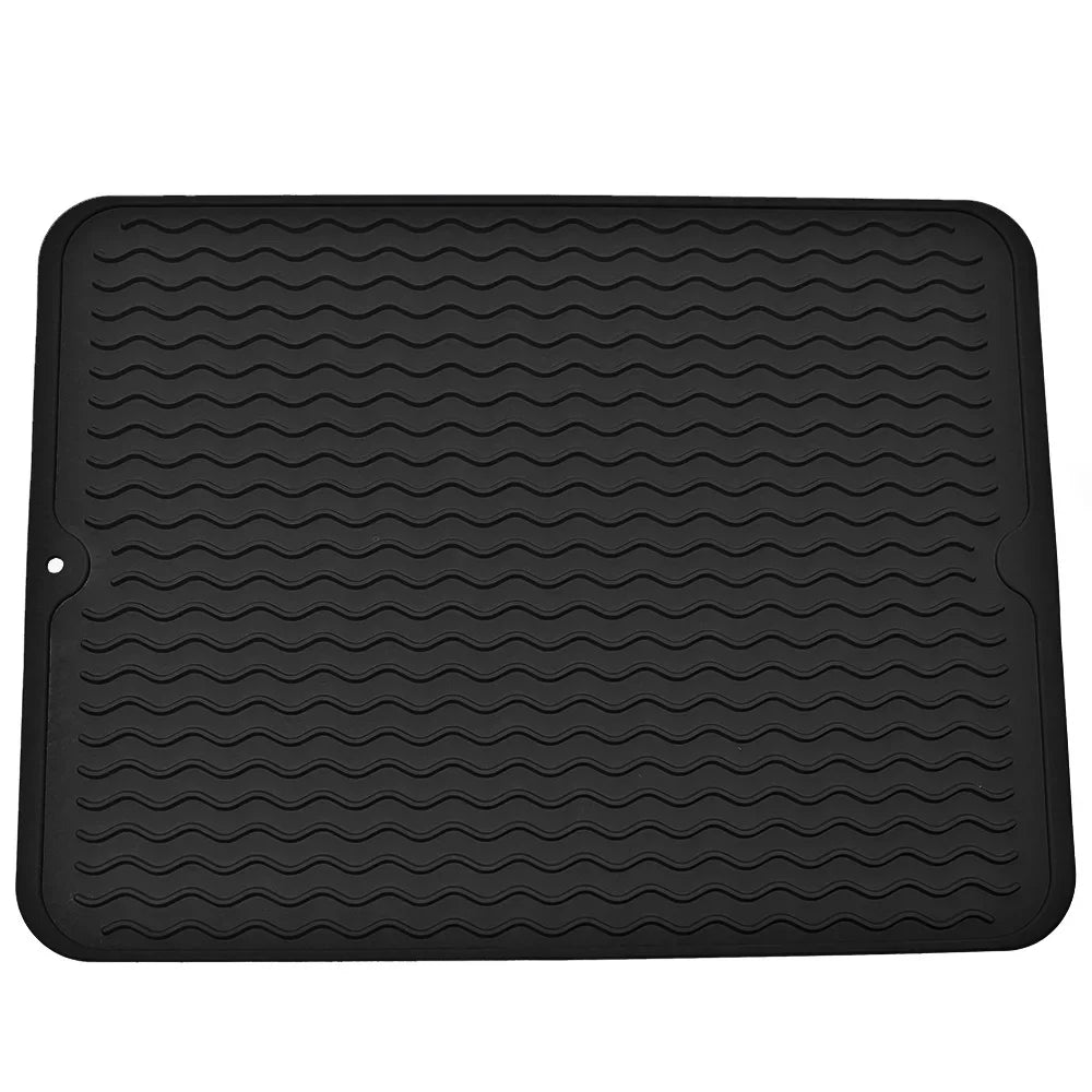 Silicone Dish Drying Mat 40x30cm | Large Countertop & Sink Draining Mat, Heat-Resistant Trivet