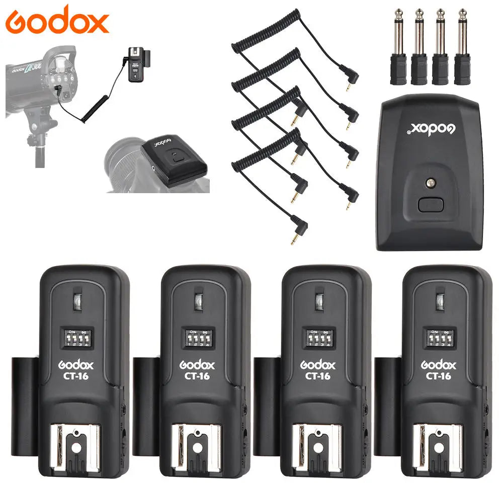 Godox CT-16 16-Channel Wireless Flash Trigger Transmitter & Receiver Set for Canon Nikon Pentax Studio Speedlite
