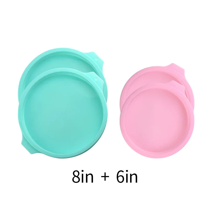 FAIS DU Silicone Cake Pan Set – 2-8pcs 4/6/8inch Round Molds for Rainbow Cake & Mousse Baking