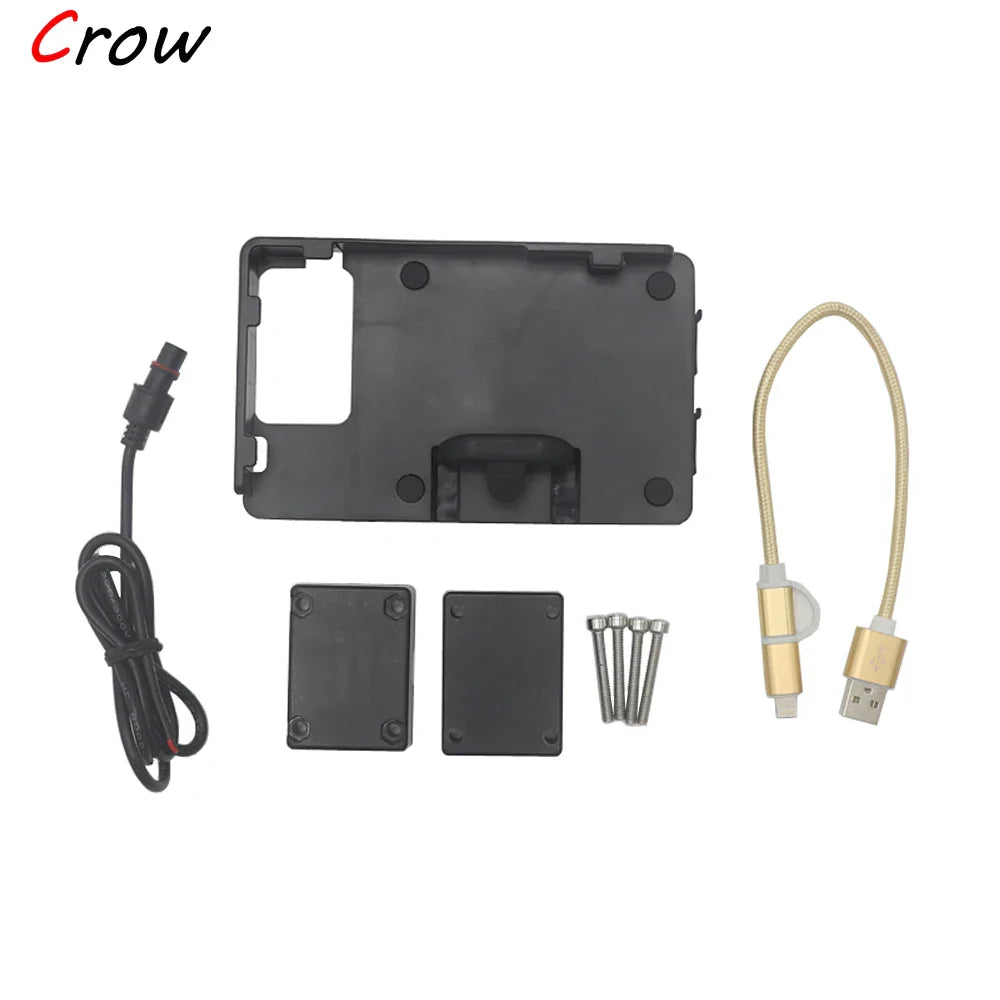 Motorcycle Front Mid Navigation Bracket GPS Phone Mount with Charging – Compatible with KYMCO AK550 AK 550 Accessories, Durable Travel Holder