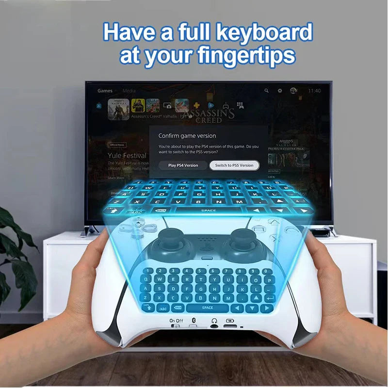 Wireless Bluetooth Keyboard for PS5 Controller Handle | ChatPad Bluetooth Keyboard for Playstation 5