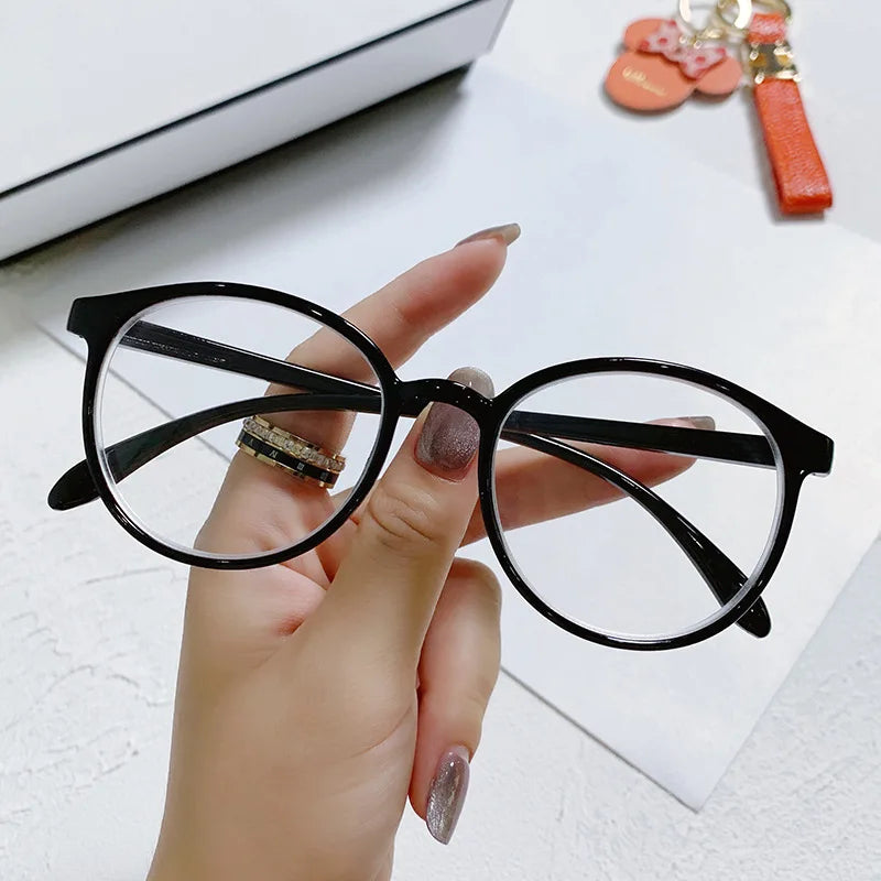 Anti Blue Light Round Computer Glasses for Women & Men, PC Eyewear Frame Optical Spectacles for Eye Strain Protection & Screen Blocking