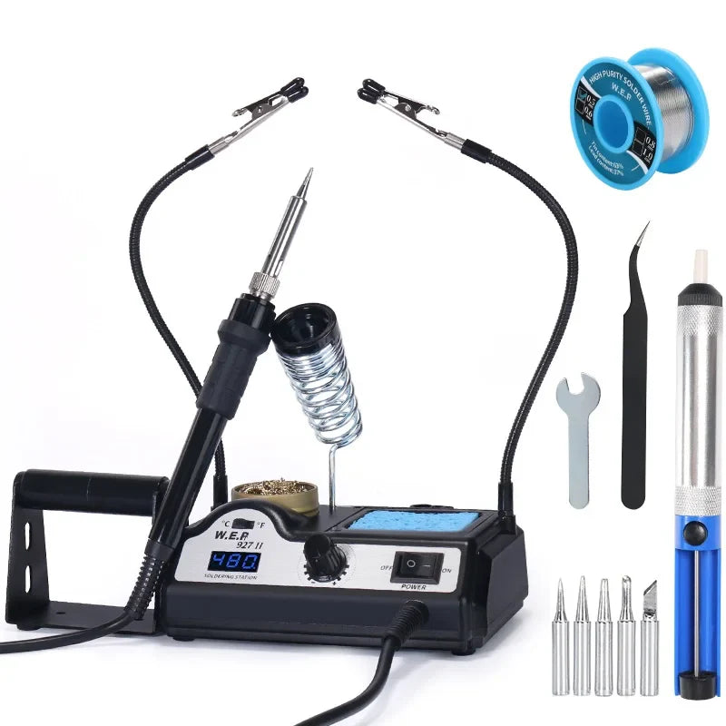 WEP 927-II 2 Helping Hands 60W Electric Soldering Iron Station with Digital Display and Adjustable Temperature Tool