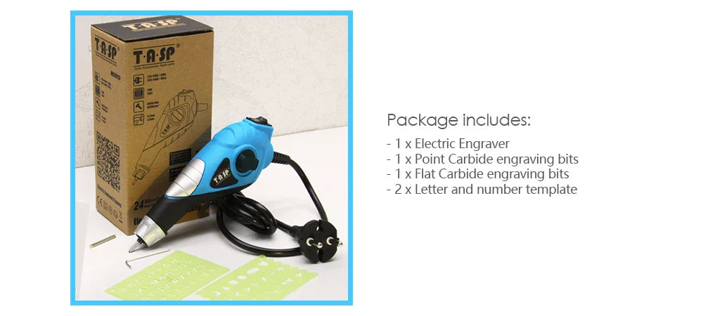 13W Electric Engraving Pen Tool – Etcher with Carbide Tips & Stencils for Wood, Metal, Glass, Plastic & Craft Work