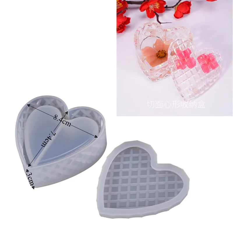 DIY Round Stripe Crystal Epoxy Resin Storage Box Silicone Mold
