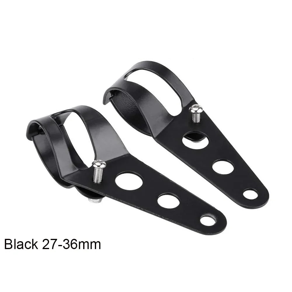 Universal Motorcycle Headlight Mount Bracket – Adjustable Fork Clamp Holder for Chopper & Motor Forks 27-48mm