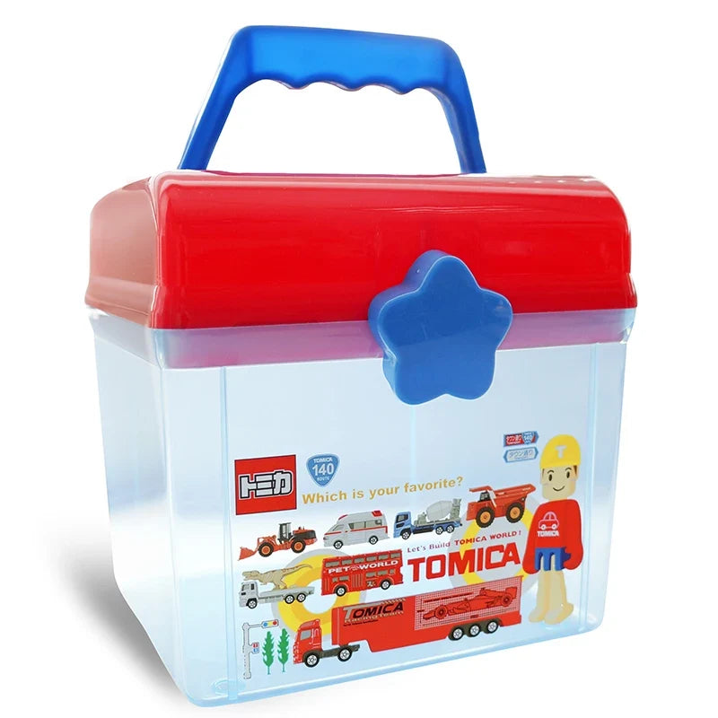 Cute Cartoon Kids Storage Box - Double Layer Portable Plastic Organizer for Toys, Crayons, Snacks & Building Blocks
