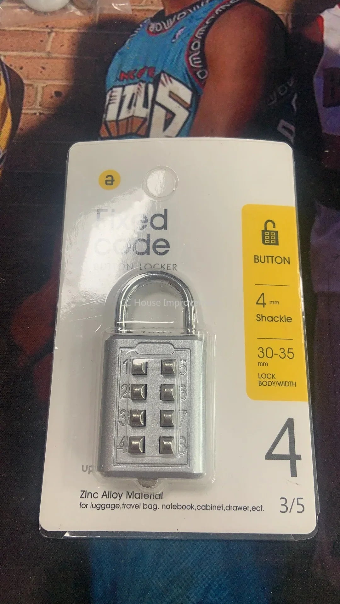4-Digit Push Button Combination Padlock β Multiple Colors Travel Luggage Code Lock for Travel Accessories