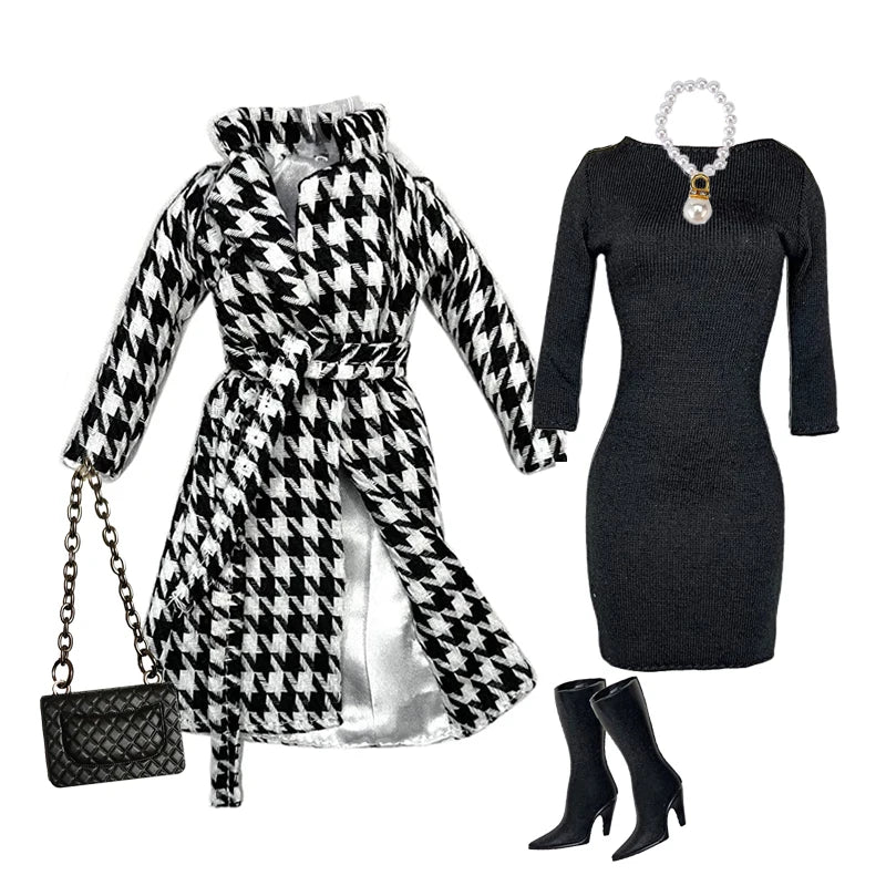 Deluxe Doll Clothes Set – Black & Red Tea Time Fashion Outfit for 11.5” Dolls