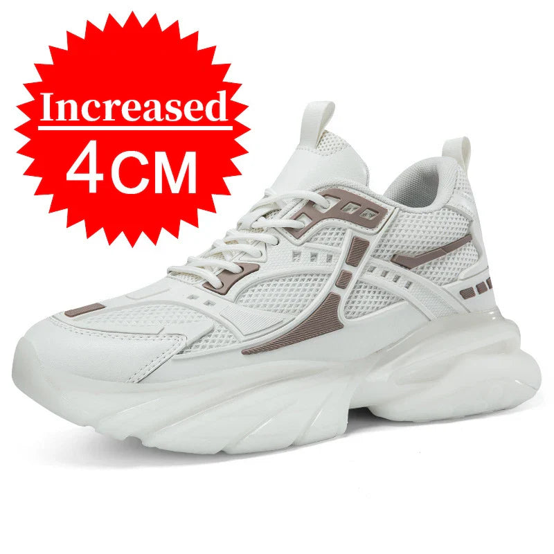 Men’s Mesh Elevator Sneakers – 8CM/10CM Invisible Height Increase Sports Casual Shoes