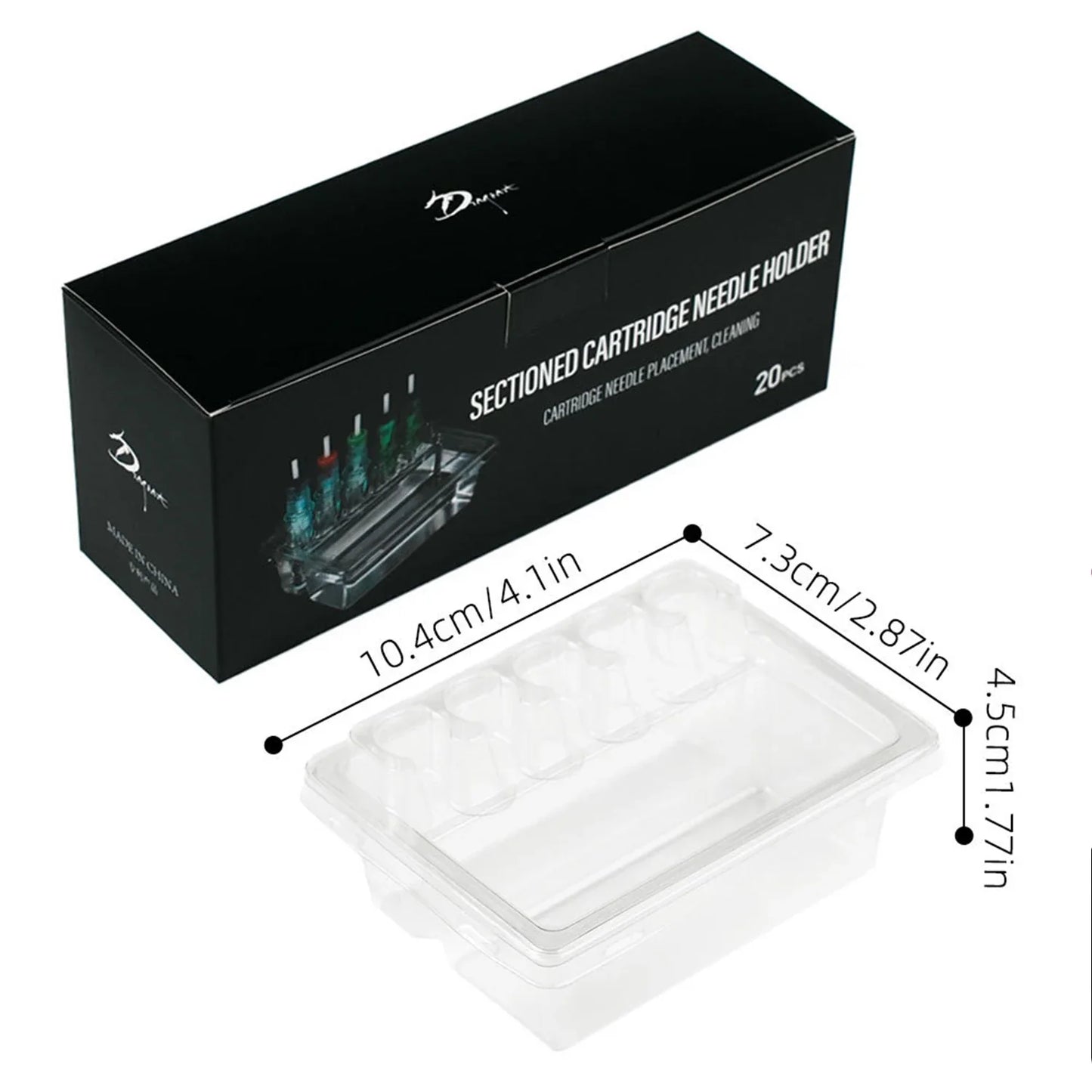 20PCS Tattoo Cartridge Needle Holders β Transparent Disposable Trays for Cleaning & Working Cups