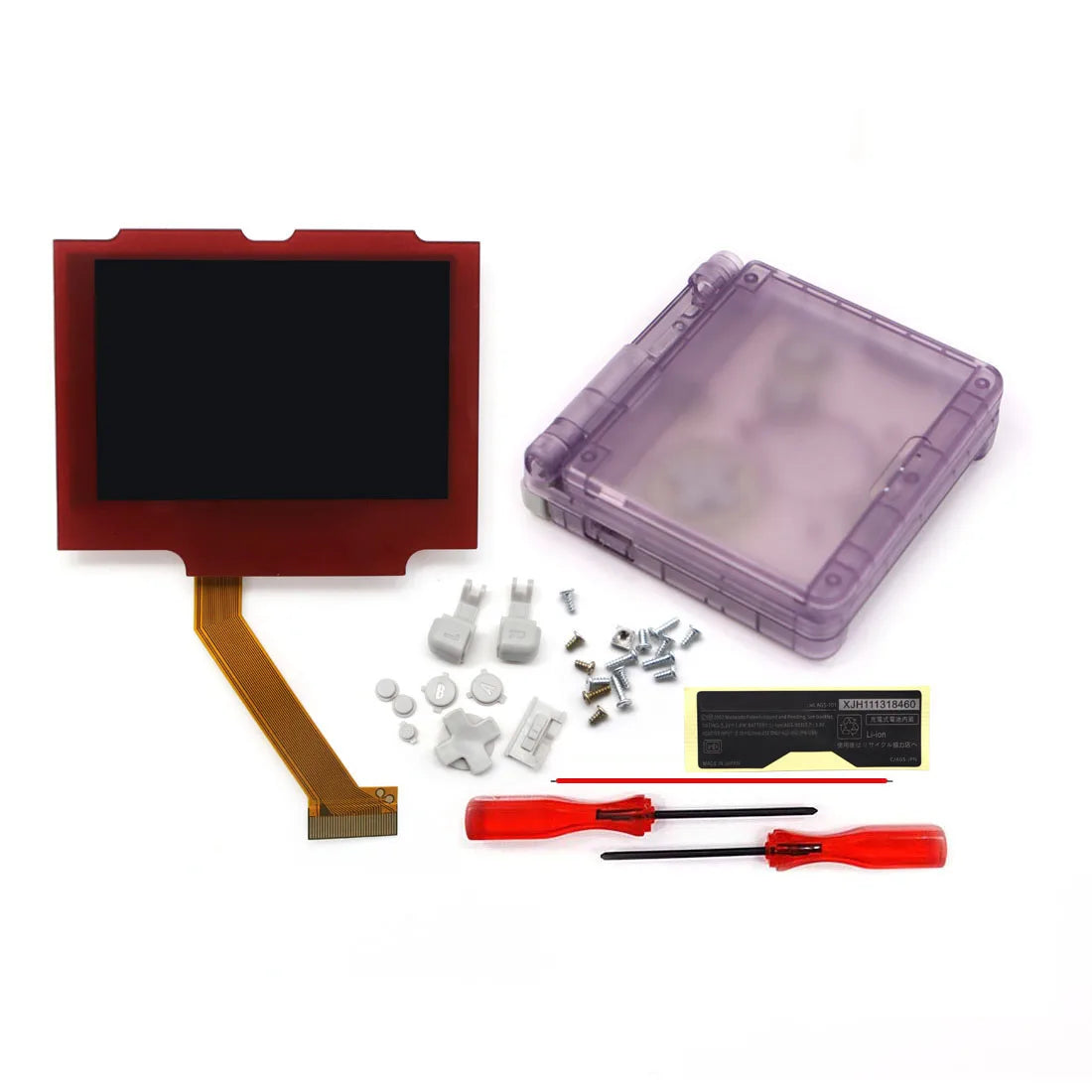 HISPEEDIDO V5 Laminated GBA IPS Backlight Screen Kit — Easy Install with Shell for GameBoy Advance SP, No Cutting Needed