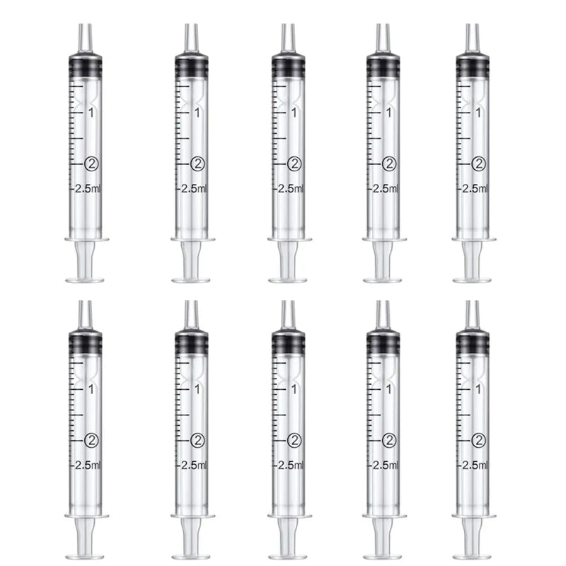2-20pcs Plastic Reusable Syringes 1ml-10ml – Measuring Tool for Hydroponics & Kitchen Use
