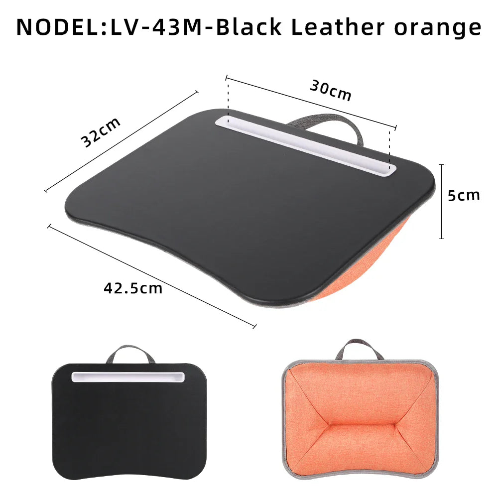 MUMUCC Multifunctional Laptop Desk with Cushion – Foam-Filled Small Pillow Table with Large Hard Mouse Pad