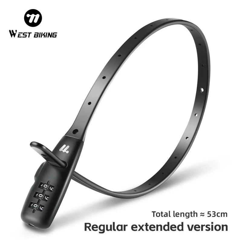WEST BIKING Portable Bicycle Cable Lock – Zinc Alloy Adjustable Anti-Theft Password Lock for Bike, Motorcycle & Helmet Security