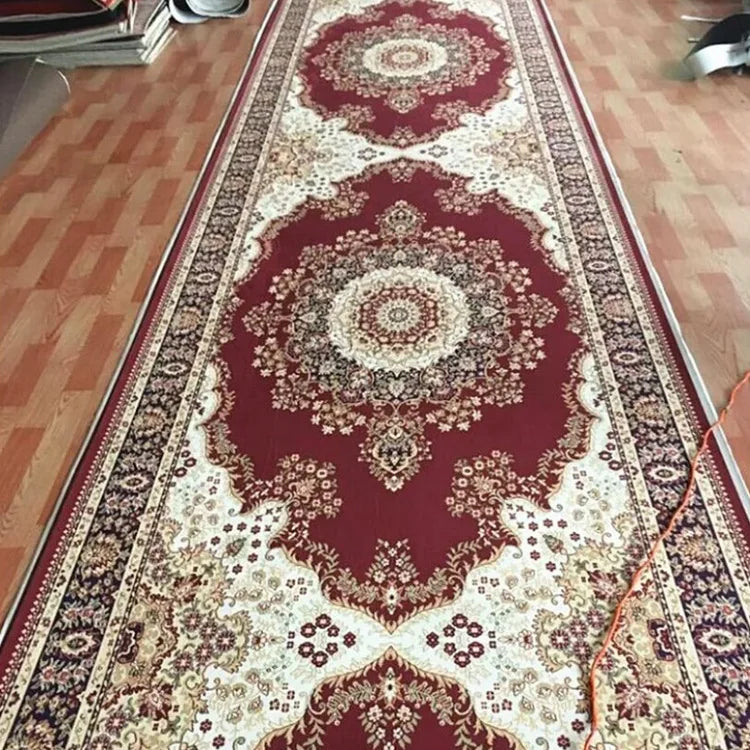 Luxury Chinese Classical Corridor Rug – Crystal Velvet Soundproof Washable Carpet for Villa, Hotel & Living Room