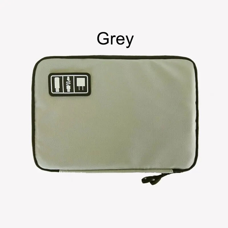 Black & Green Portable Storage Bag – Waterproof Electronic Accessory Organizer for USB Cables, Chargers & Travel