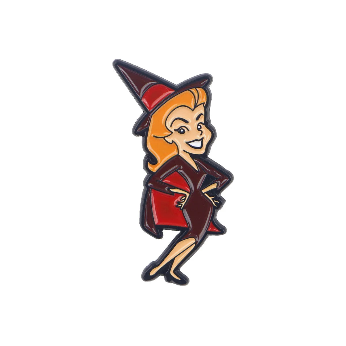 Funny Witch Enamel Pin — Halloween Lapel Brooch for Backpacks, Cosplay & Party Gifts