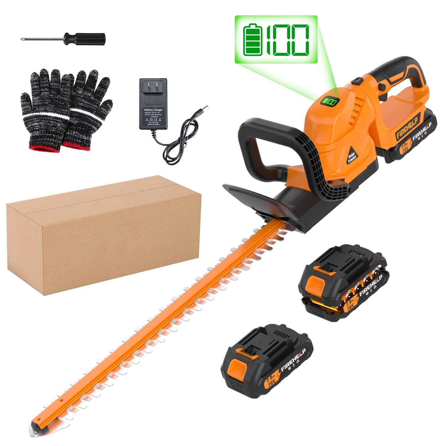 Cordless 2-in-1 Hedge Trimmer & Pruner 20V – 22-Inch Blade Garden Tool for Lawns, Shrubs & Branch Cutting (Battery Optional)