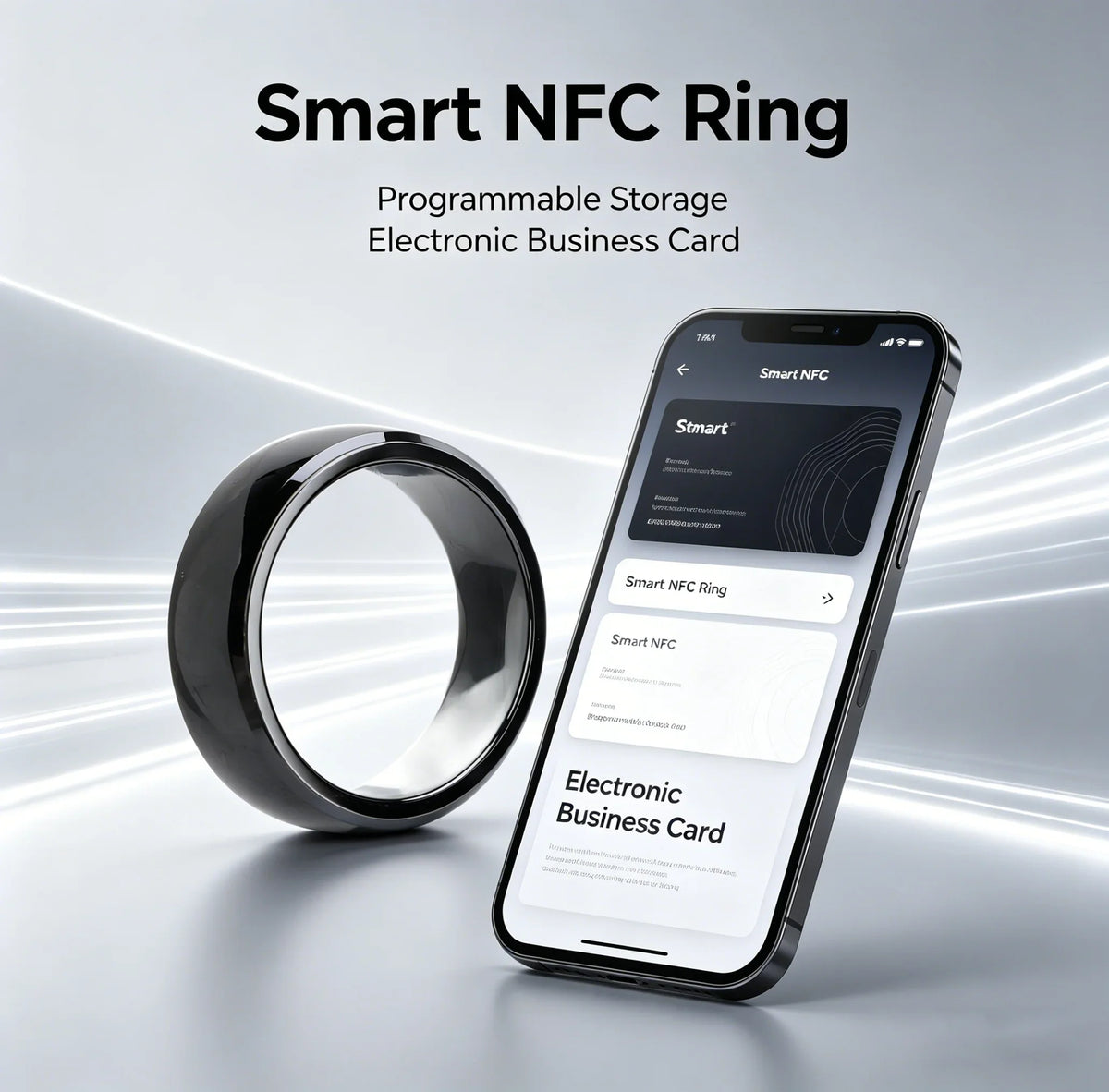 NFC Ceramic Smart Ring - Programmable NFC 216 Access Control Tag