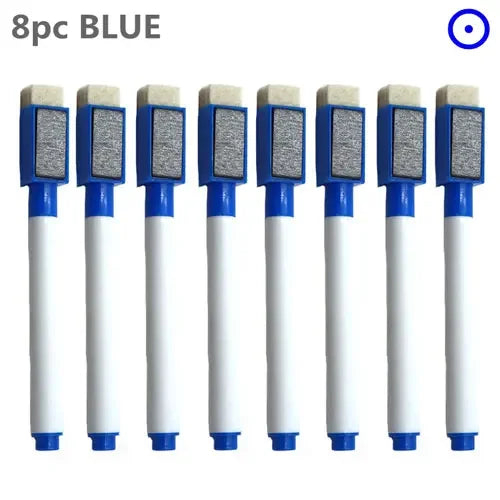 8PC Magnetic Whiteboard Markers β Colorful Blackboard & Whiteboard Pens with Built-In Eraser for School, Kids Drawing & Graffiti