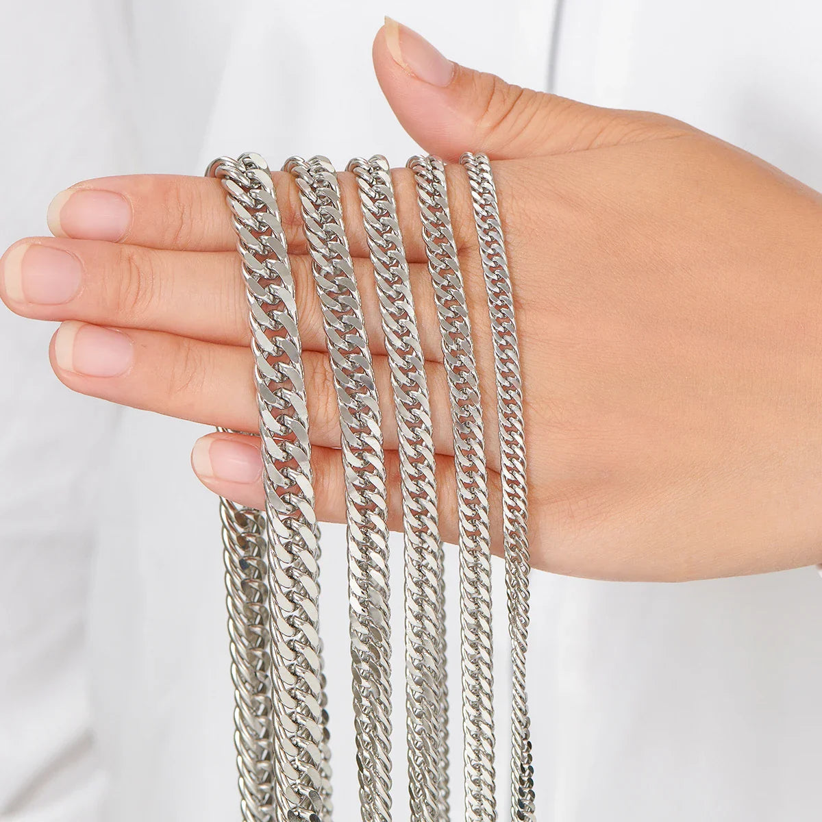 Stainless Steel Cuban Link Chains for Men and Boys - Classic Curb Chunky Necklaces in 4.8mm to 9.2mm, 14 to 30 Inches
