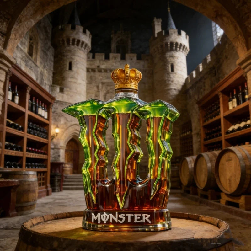 Monster Claw Leg Glass Decanter - Crown Top Whiskey Bottle & Decorative Spirit Dispenser for Home Bar