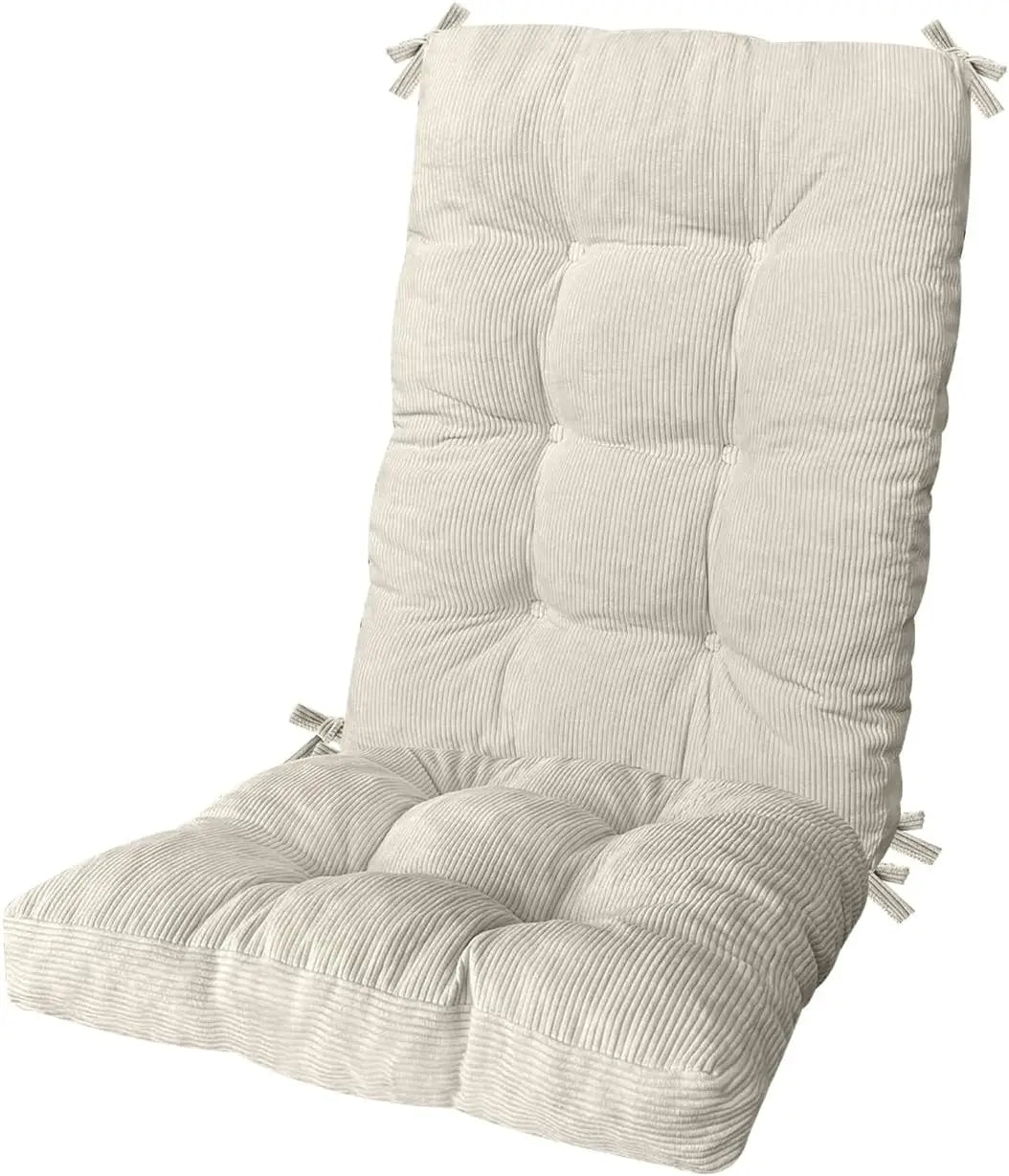Custom Tufted Rocking Chair Cushion – Non-Slip Corduroy Seat Pad with Ties, Comfortable Indoor Rocking Chair Cushion Set