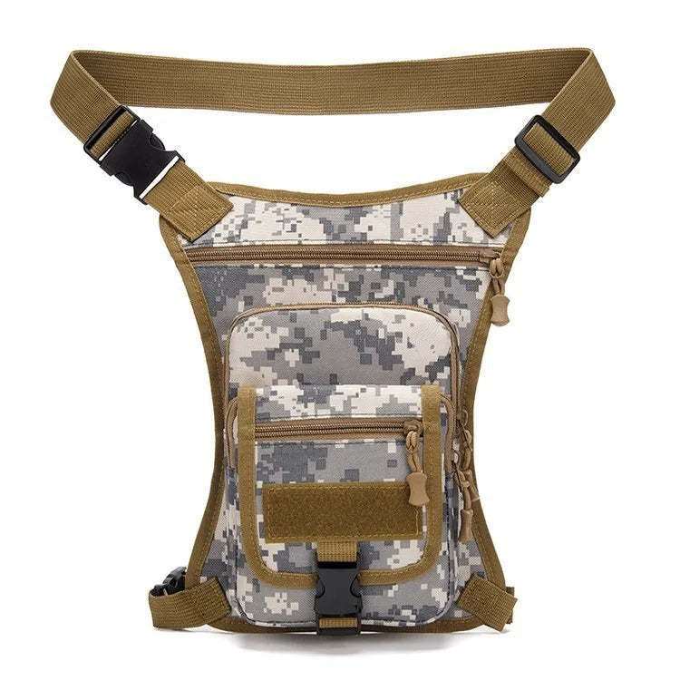 Camouflage Motorcycle Drop Leg Bag – Waterproof, Multifunctional Waist Bag for Travel, Hiking & Outdoor Riding