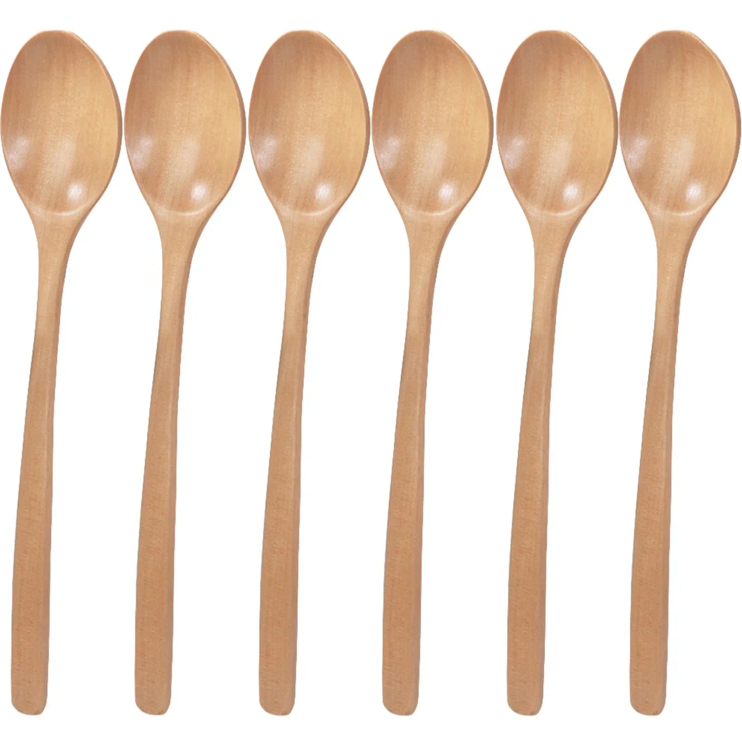 6-Piece Bamboo Wooden Spoon Set – 9” Korean Style Natural Wood Spoons for Soup, Cooking & Mixing