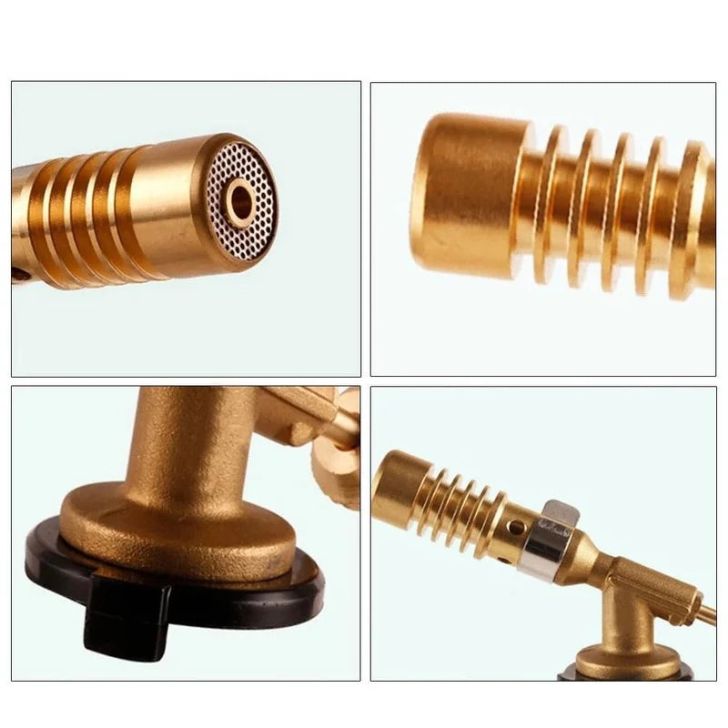 Gas Torch Flame Gun - Butane Auto-Ignition Burner for Camping, Cooking, Soldering, Heating, Blowtorch Lighter