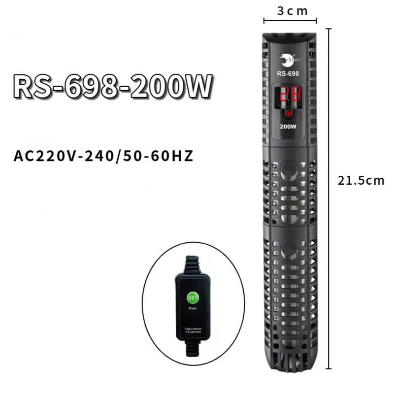 500W Aquarium Submersible Heater - LCD Display Digital Adjustable Water Heating Rod with Constant Temperature Control