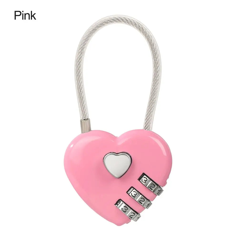 Heart-Shaped 3-Digit Password Lock β Travel Luggage & Suitcase Padlock for Security & Drawer Protection