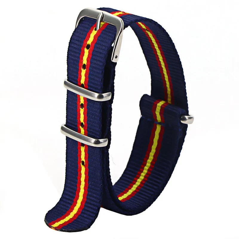 Nylon Watch Strap 16mm 18mm 20mm 22mm — Waterproof Army Sport Watch Band Replacement Belt
