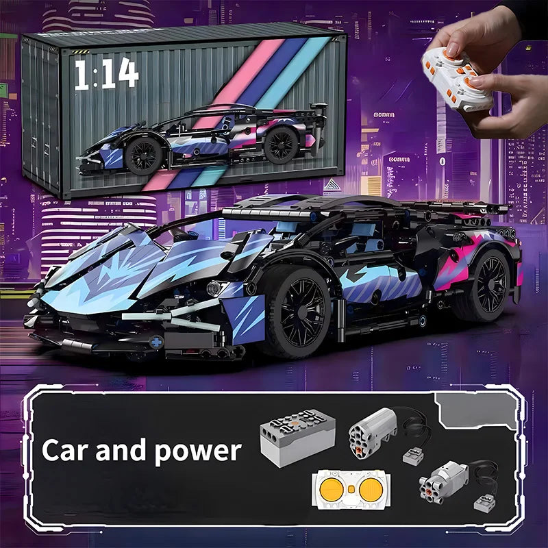 1:14 Racing Roadster Building Blocks – 1314-Piece Assembly Brick Vehicle Toy for Boys, STEM Construction Gift