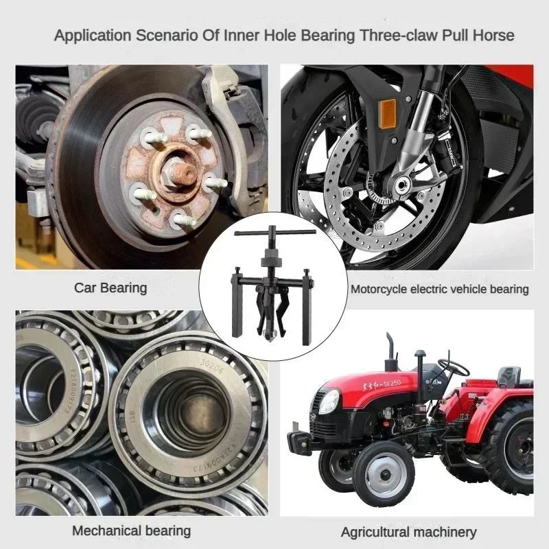 3-Jaw Car Bearing Extractor - Labor-Saving Gear Puller Tool for Auto Repair & Disassembly
