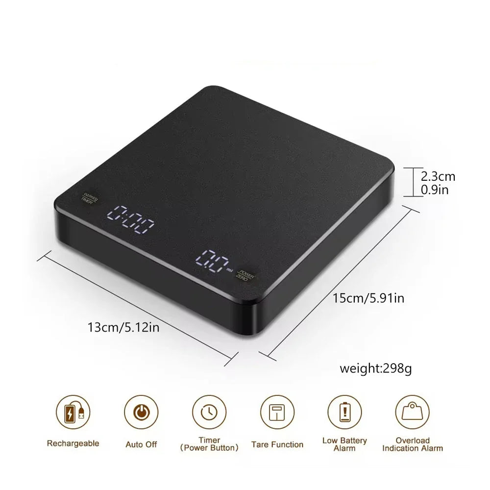 Nano Coffee Scale with Timer – Mini Espresso Scale with Auto Tare and Silicone Protective Cover