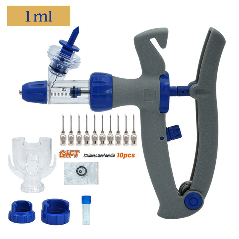 Automatic Veterinary Syringe 1ml/2ml/5ml — Adjustable Continuous Injection for Livestock, Pigs, Cattle, Sheep