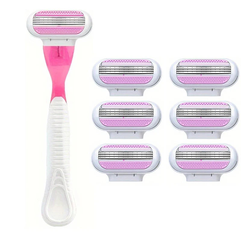 Women’s Safety Razor Blades Set – 3-Layer Replacement Shaver Heads for Smooth Bikini & Body Hair Removal