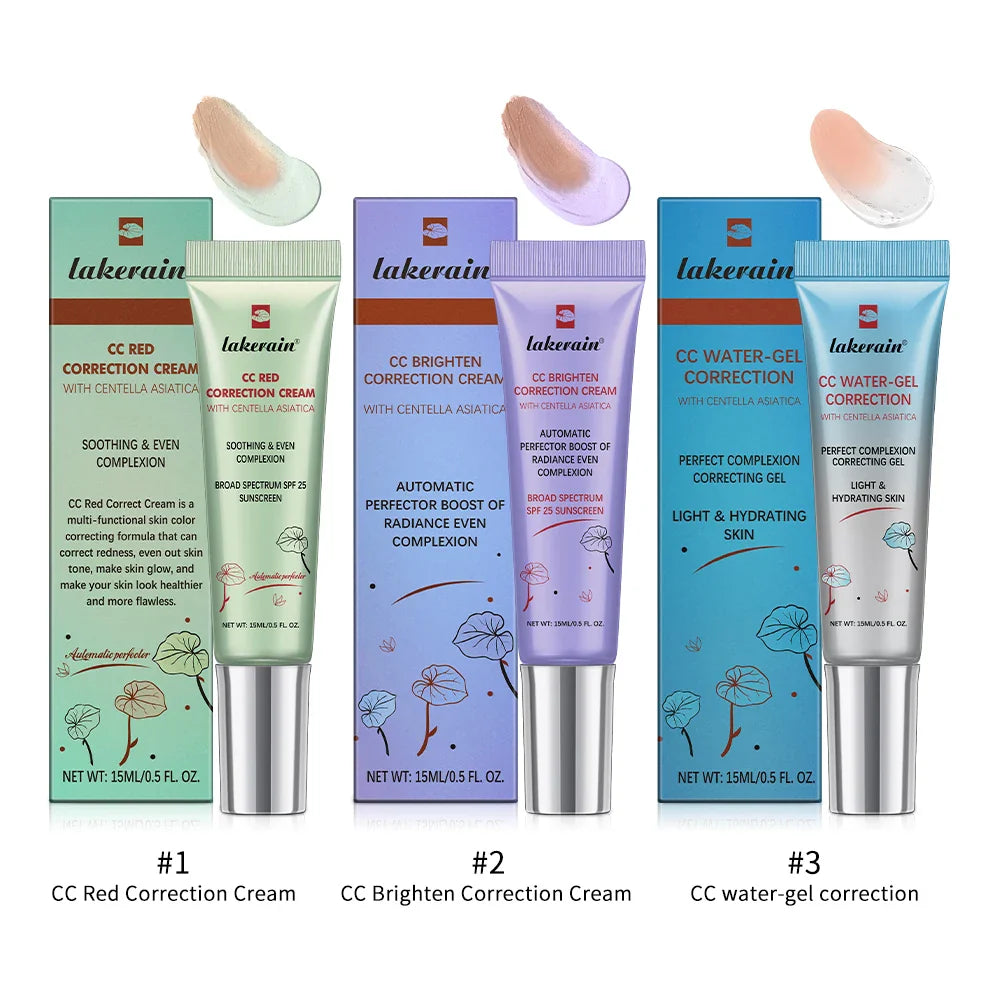 3Pcs/Set CC Cream Centella – Korean Color-Changing Liquid Foundation, Face Base Makeup & Foundation Cream