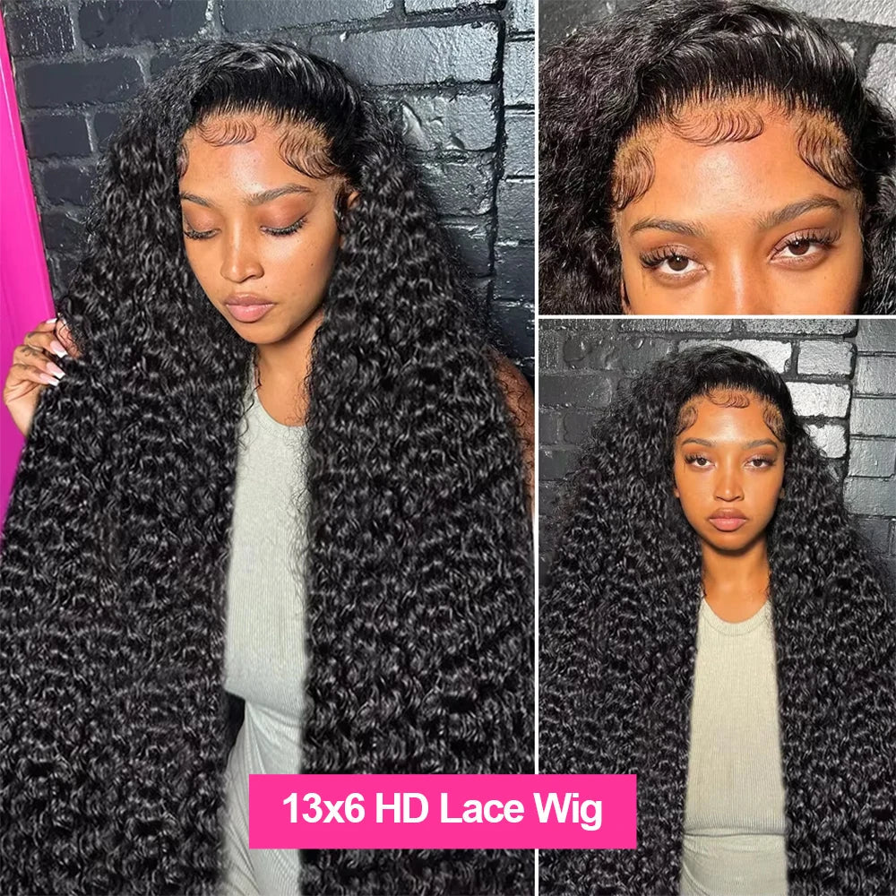 Water Wave Glueless Human Hair Wig – Curly 13x6/13x4 HD Frontal, 250% Density Deep Wave, 7x5 HD Lace Closure, CEXXY Sale