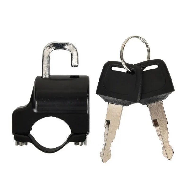 Universal Motorcycle Helmet Lock - Anti-Theft Handlebar Mount Security Metal Lock for Electric Motorbikes, 22mm-26mm with Keys Set