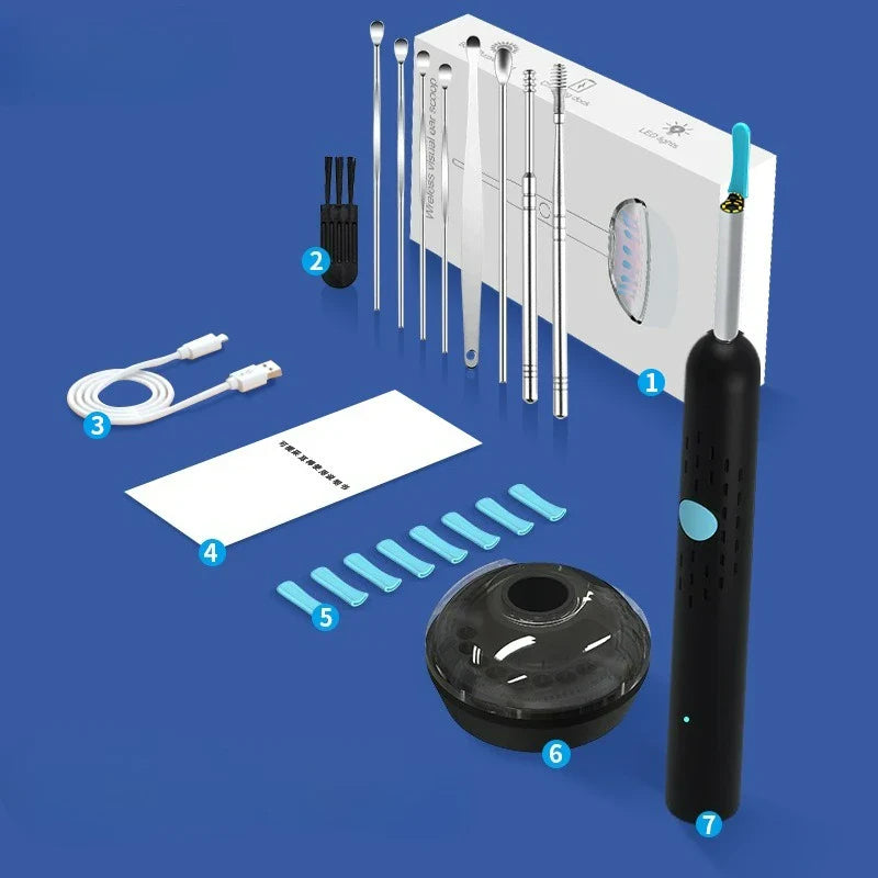 Visual Ear Wax Cleaner with Camera – Safe Earwax Removal Endoscope 5M HD Ear Cleaning Tool with LED Ear Care Inspection Device