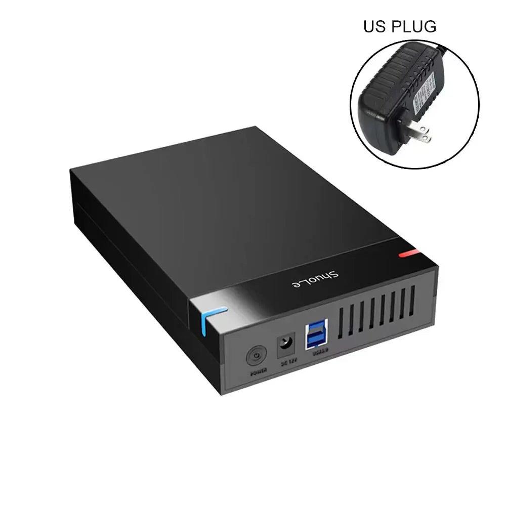 3.5 Inch USB 3.0 to SATA External Hard Drive Enclosure Case for SSD/HDD up to 10TB – PC & Laptop Compatible